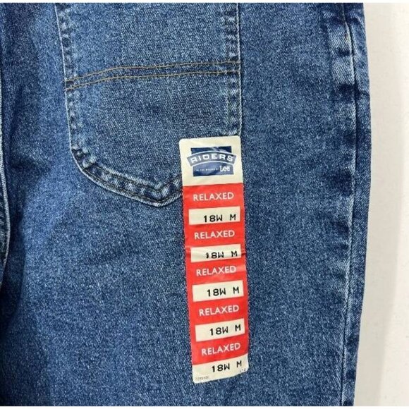 Riders Denim Jeans Womens Relaxed Fit Dark Wash Cotton Plus Size 18W 18 NEW - Picture 5 of 8